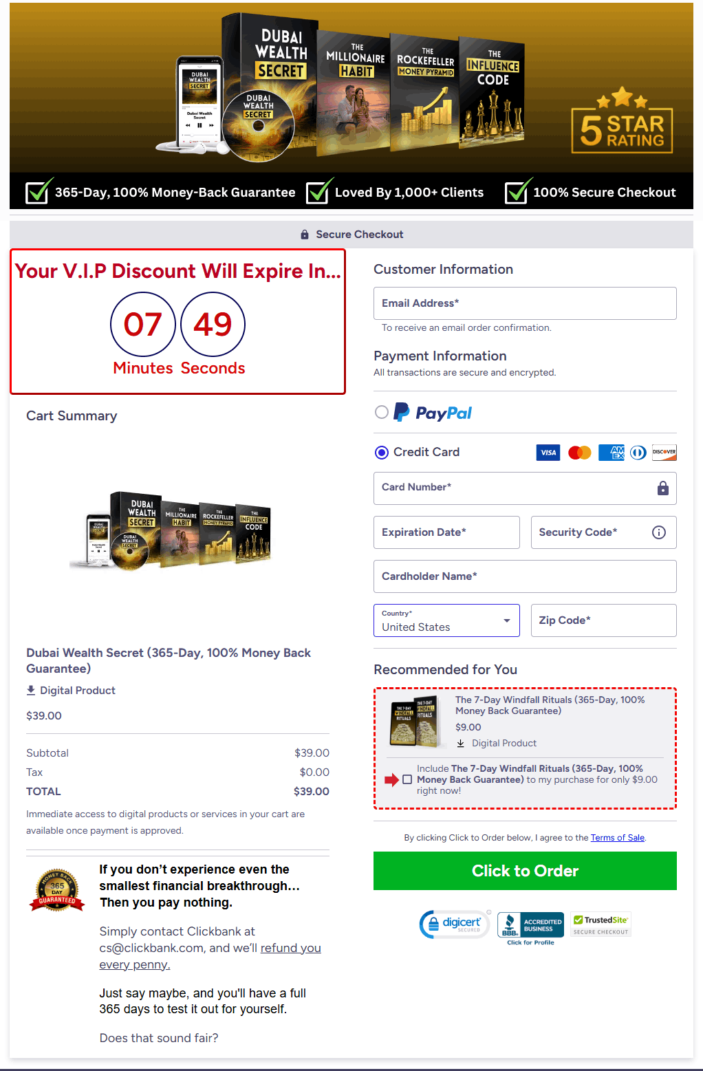 Dubai Wealth Secret Secured Checkout